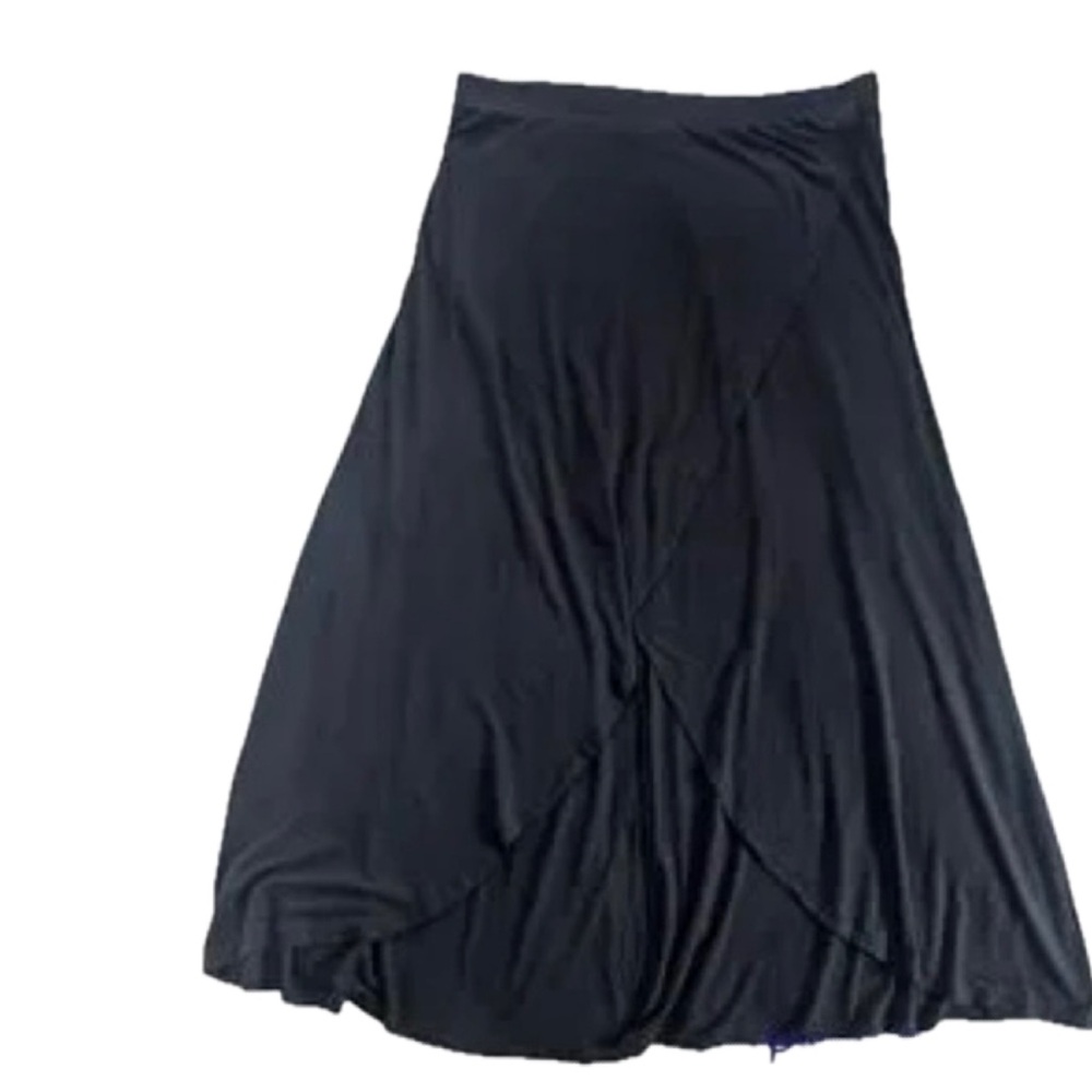 Charlotte Russe Black Maxi Skirt With Layered Front Open Slit - NWT -Size L!